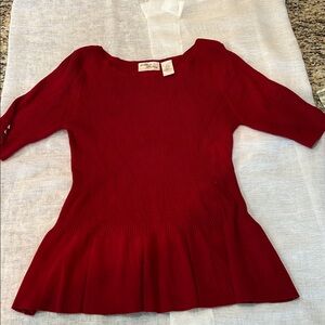 Red Peplum Sweater Top